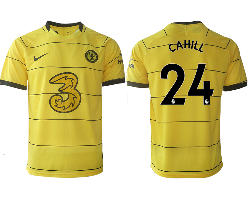 Men 2021-2022 Club Chelsea away aaa version yellow #24 Soccer Jersey